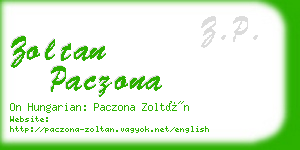 zoltan paczona business card